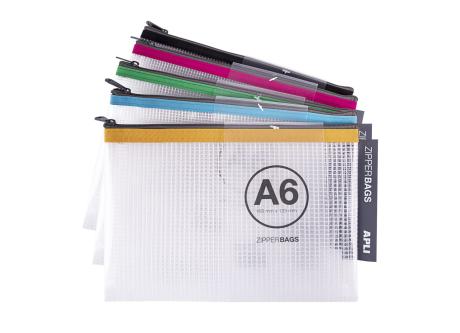PLI ZIPPER BAG Φερμουαρ A6 168mm X 125mm συσκ 20τεμ Yellow, Red, Green, Blue, Black