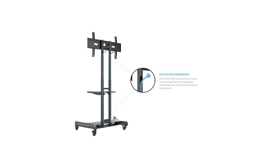 Multibrackets M Public Floorstand Basic 150 - Stand for video conferencing system - screen size: 32" - 60" - max load: 50kg - UL - VESA: 100x100-600x400 mm - black (2)