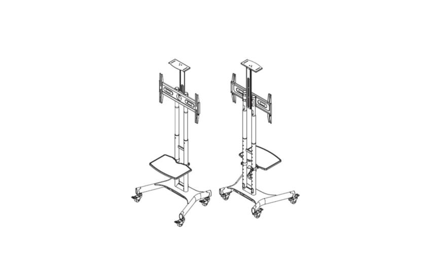 Multibrackets M Public Floorstand Basic 150 - Stand for video conferencing system - screen size: 32" - 60" - max load: 50kg - UL - VESA: 100x100-600x400 mm - black (2)