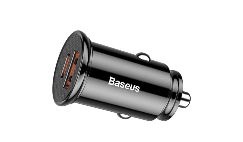 Baseus Car Charger USB/Type-C PD+QC 30W Black