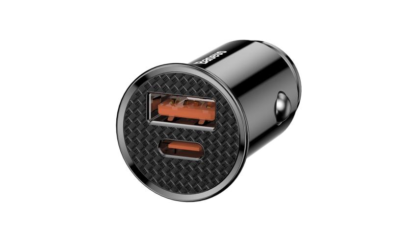 Baseus Car Charger USB/Type-C PD+QC 30W Black