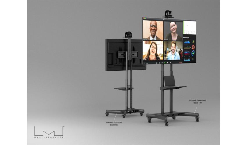 Multibrackets M Public Floorstand Basic 150 - Stand for video conferencing system - screen size: 32" - 60" - max load: 50kg - UL - VESA: 100x100-600x400 mm - black (2)