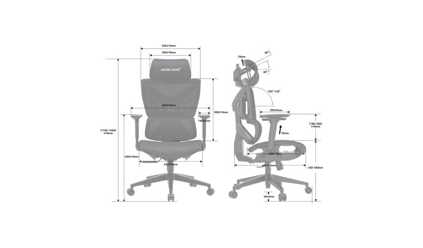 ANDA SEAT Gaming Chair X-AIR MEGA XL GREY