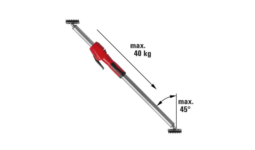 Telescopic drywall support STE-250 with pump grip