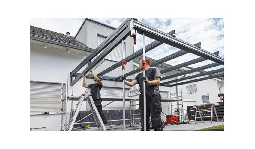 Telescopic drywall support STE-370 with pump grip