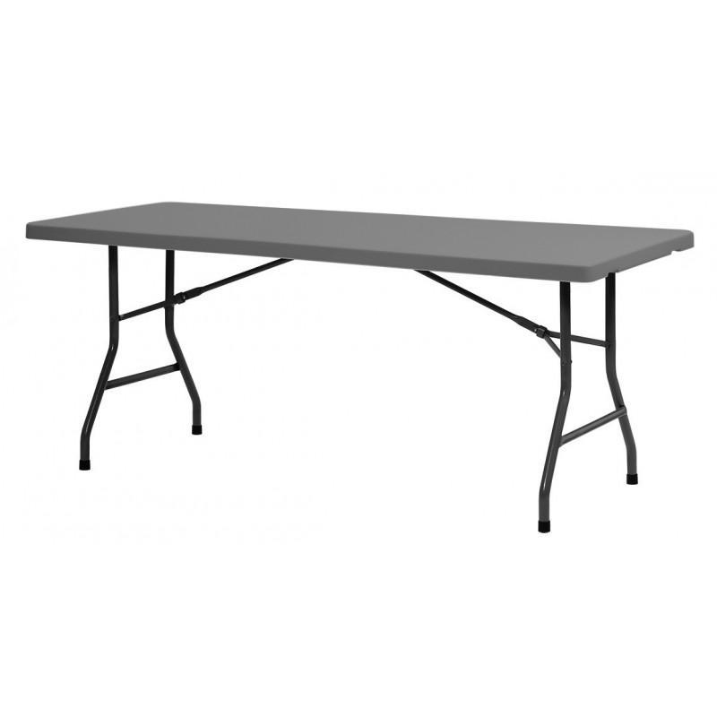 Τραπέζι Πτυσσόμενο Βαλίτσα 180x75 Γκρι Σκούρο ZOWN XL180 (10 + 2K)