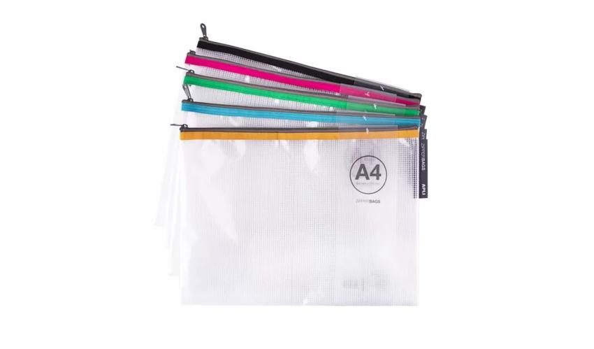 APLI ZIPPER BAG Φερμουαρ A4 355mmX255mm συσκ 20τεμ Yellow, Red, Green, Blue, Black
