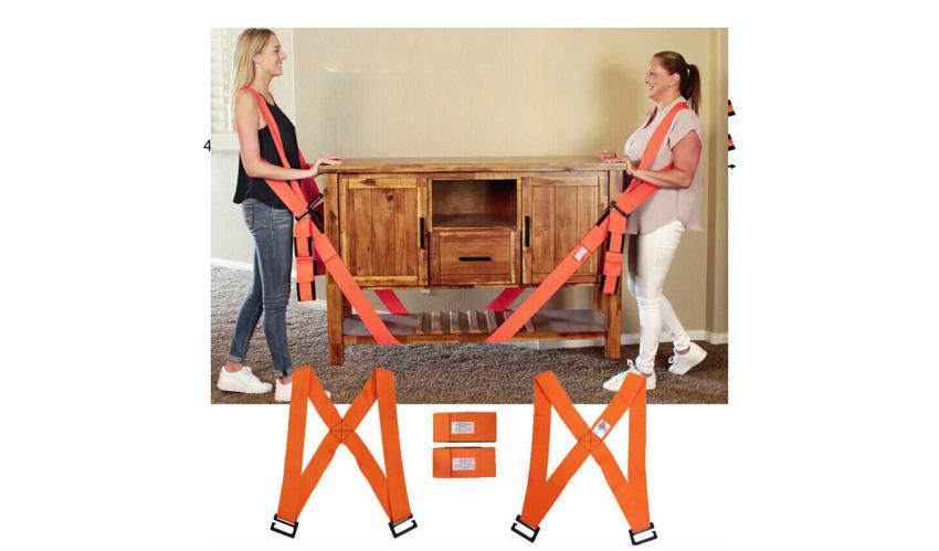 Moving straps lifting aid includes harness and straps