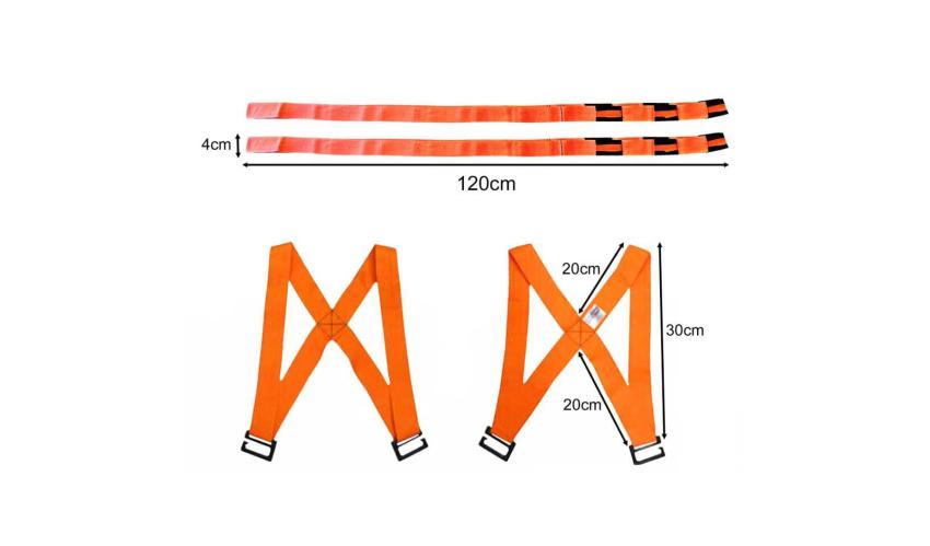 Moving straps lifting aid includes harness and straps