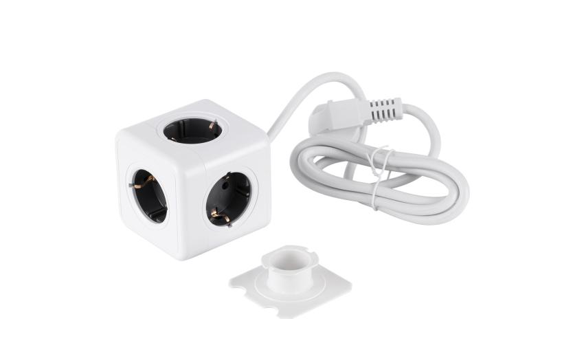 GloboStar® TRAVEL PowerCube PRO Certified 79644 Πολύπριζο 5 Θέσεων με 1.5m Kαλώδιο