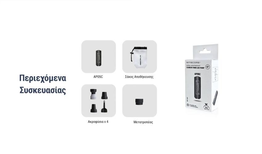 Ηλεκτρική Επαναφορτιζόμενη τρόμπα NITECORE AP05C
