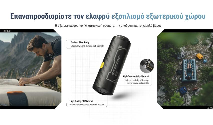Ηλεκτρική Επαναφορτιζόμενη τρόμπα NITECORE AP05C
