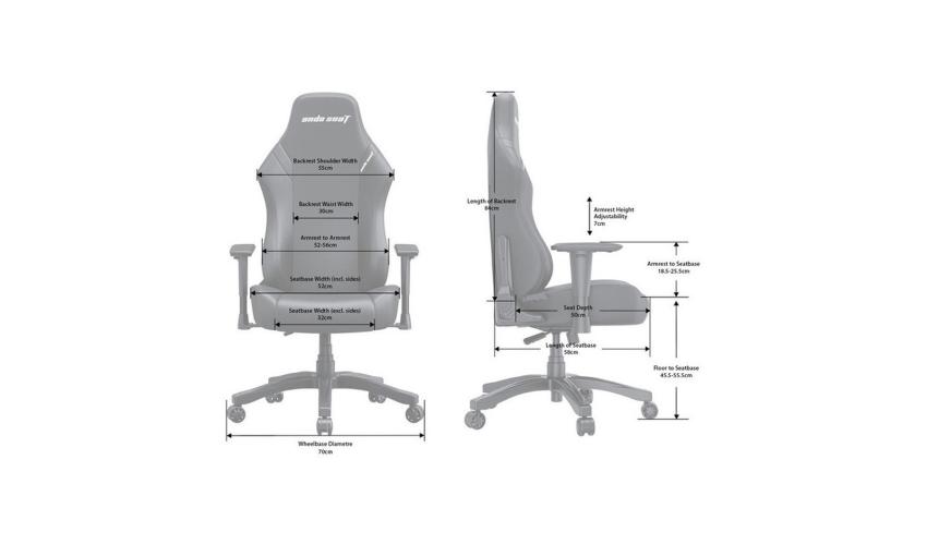ANDA SEAT Gaming Chair LUNA Large Black Fabric (3)