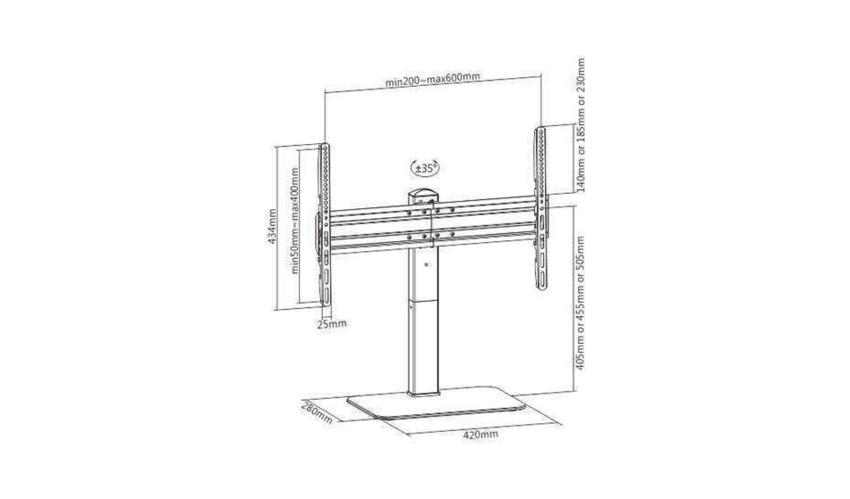 BRATECK βάση γραφείου LDT03-23L, για οθόνη 37"-70", 40kg