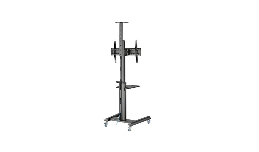 Gembird Aluminum TV floor stand with caster wheels, 37" - 70", black