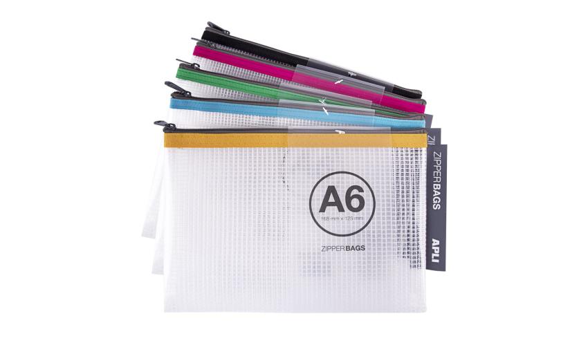 PLI ZIPPER BAG Φερμουαρ A6 168mm X 125mm συσκ 20τεμ Yellow, Red, Green, Blue, Black